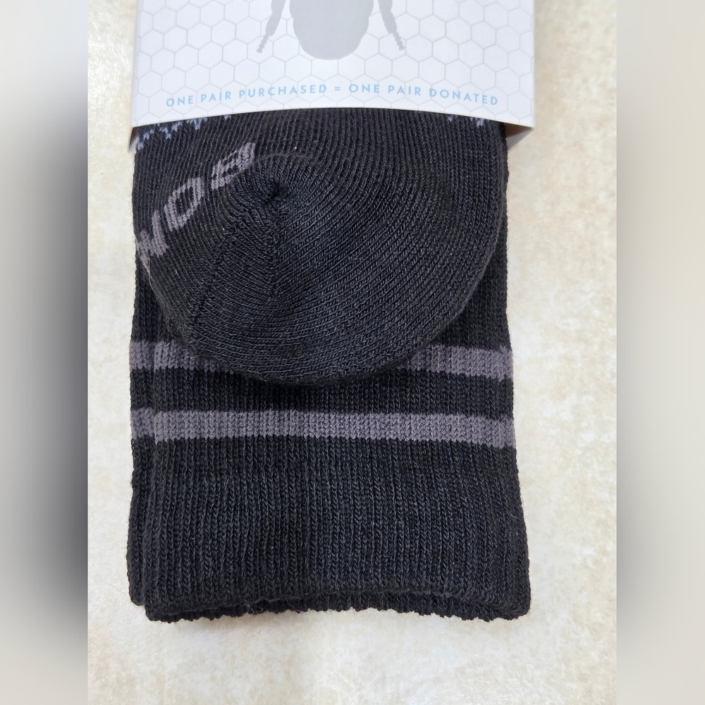 Bombas Crew Calf Socks Small Black~Grey Womens BNWT 2 Pair Bee Better - Picture 8 of 14